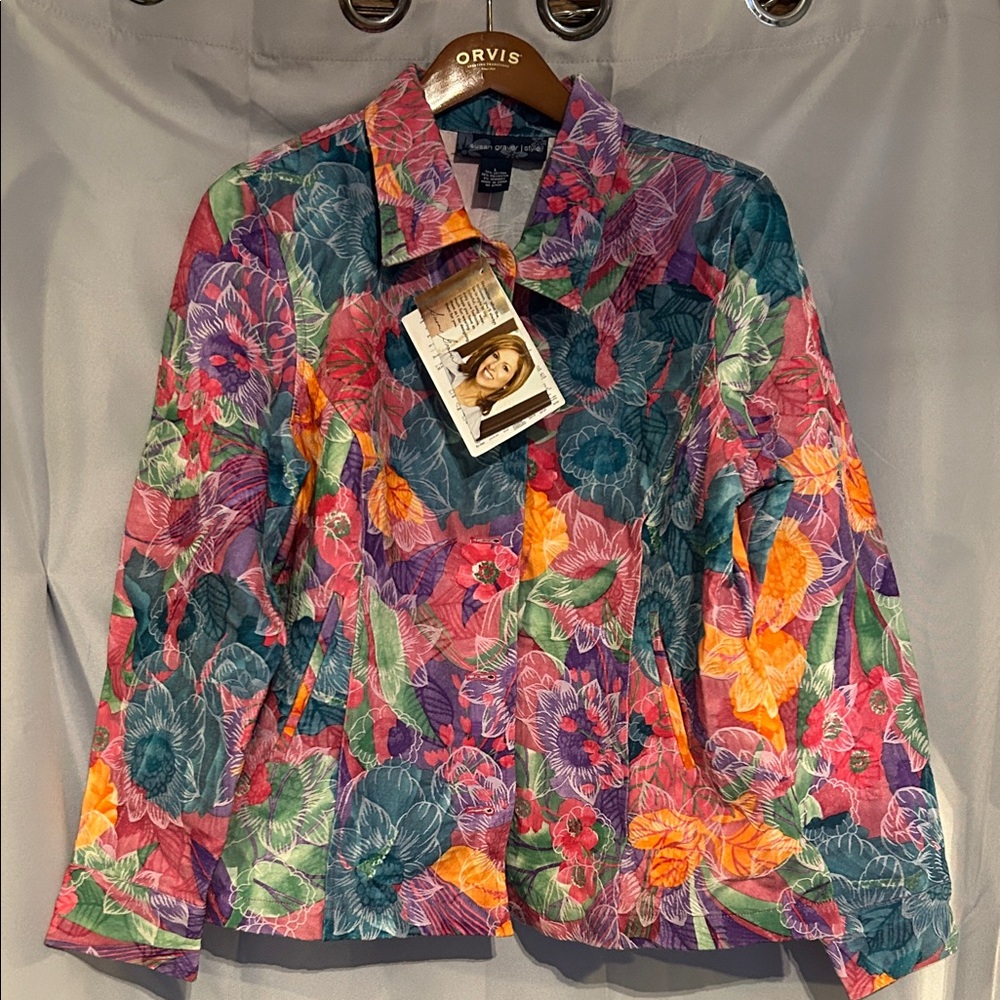 Susan Graver Women's Floral Blazer - Multicolor